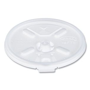 FOOD TRAYS CONTAINERS LIDS | Dart Straw Slot 12 - 24 oz. Foam Cup Lids - Translucent (1000/Carton)