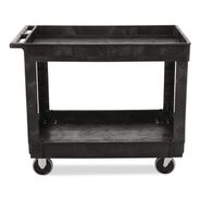 MATERIAL HANDLING | Rubbermaid Commercial FG9T6700BLA 2 Shelves Plastic 500 lbs. Capacity 24 in. x 40 in. x 31.25 in. Service/Utility Carts - Black