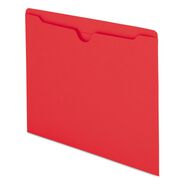 FILE JACKETS AND SLEEVES | Smead Straight Tab Colored File Jackets with Reinforced Double-Ply Tab - Letter, Red (100/Box)