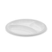 BOWLS AND PLATES | Pactiv Corp. Meadoware 10.25 in. Round 3 Compartment Plates - White (500/Carton)