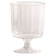 FOOD SERVICE | WNA 5 oz. Fluted Classic Crystal Plastic Wine Glasses on Pedestals - Clear (10/Pack, 24 Packs/Carton)