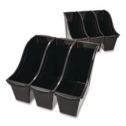 BOXES AND BINS | Storex Small Book Bin, 1.5 gal, 4.5-in x 11.75-in x 8.5-in, Black, 6/Pack