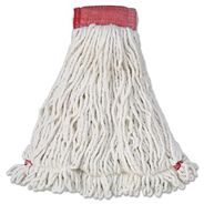 MOPS | Rubbermaid Commercial Web Foot Shrinkless Large Cotton/Synthetic Wet Mop Head with 5 in. Headband - White (6/Carton)