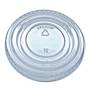 CUPS AND LIDS | Fabri-Kal Kal-Clear/Nexclear Flat Lid with No Slot Plastic Drink Cup Lids Fits 9 oz. to 10 oz. Cold Cups - Clear (2500/Carton)