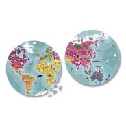 PRODUCTS | Janod Ages 7 Years and Up Round Double-Sided Planet Suitcase Cardboard Puzzle - Blue