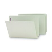 FILE FOLDERS | Smead 1 in. Expansion End Tab Pressboard Classification Folders with 2 SafeSHIELD Coated Fasteners - Legal Size/Gray-Green (25/Box)
