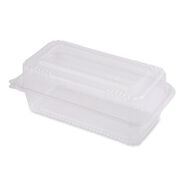 FOOD TRAYS CONTAINERS LIDS | World Centric KL-CS-95N 4.9 in. x 9 in. x 3.5 in. 23 oz. PLA Plastic Hinged Clamshells - Clear (200/Carton)