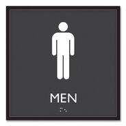 FACILITY MAINTENANCE SUPPLIES | Headline Sign 8 in. x 8 in. Men Plastic ADA Sign - Clear/White