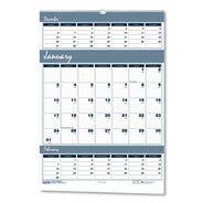 CALENDARS AND PLANNERS | House of Doolittle 343 15.5 in. x 22 in. 14-Month Dec 2025 to Jan 2027 Bar Harbor Recycled Wirebound 3-Months-Per-Page Wall Calendar - Multicolor