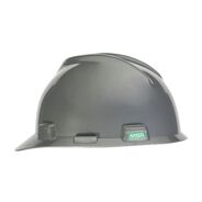 PROTECTIVE HEAD GEAR | MSA V-Gard Slotted Cap with Staz-On Suspension - Silver