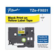 PRODUCTS | Brother P-Touch 0.47 in. x 26.2 ft. TZe Flexible Tape Cartridge for P-Touch Labelers - Black on Yellow