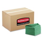 CLEANING CLOTHS | Rubbermaid Commercial 12 in. x 12 in. Microfiber Cleaning Cloths - Green (24/Pack)