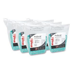 HAND WIPES | WypAll Power Clean ProScrub 12 in. x 9.5 in. Pre-Saturated Wipes - Citrus Scent, Green (75/Pack, 6 Packs/Carton)