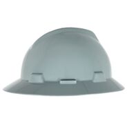 PROTECTIVE HEAD GEAR | MSA V-Gard Slotted Full-Brim Hat with Staz-On Suspension - Gray