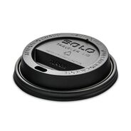 CUPS AND LIDS | SOLO TL38B2-0004 Traveler Cappuccino Style Dome Lid Fits 8 oz Cups - Black (1000/Carton)