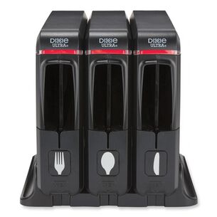 PRODUCTS | Dixie SSW3D85 12.44 in. x 11.17 in. x 10.5 in. SmartStock Wrapped Cutlery Dispenser - Black (1/Carton)