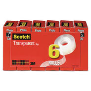 TAPES AND ADHESIVES | Scotch 0.75 in. x 36 yds 1 in. Core Tape - Transparent (6/Pack)