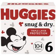 PRODUCTS | Kimberly-Clark Sung and Dry 35 lbs. and Up Diapers - Size 6 (104/Carton)