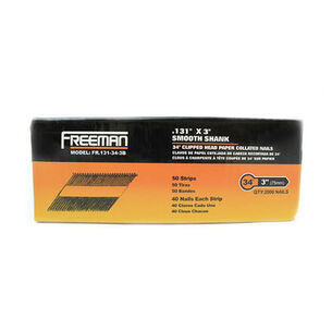 FASTENERS | Freeman FR.131-34-3B Freeman 3in. Clipped Head Paper Tape Collated Brite Finish Framing Nails