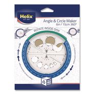 PRODUCTS | Maped Helix 2 in. Ruler Edge Plastic 360 Degree Angle and Circle Maker 2-in-1 Protractor and Compass Tool - Random Assorted Color