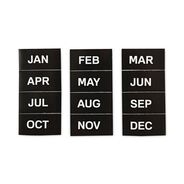 OFFICE PRESENTATION SUPPLIES | MasterVision 2 in. x 1 in. Months of Year Interchangeable Magnetic Board Accessories - Black/White (12/Pack)