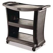 MATERIAL HANDLING | Rubbermaid Commercial FG9T6800BLA Executive 3-Shelf Service Cart - Black