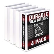 BINDERS AND BINDING SUPPLIES | Samsill 11.5 in. x 8.5 in. 3 Rings 1.5 in. Capacity Durable D-Ring View Binders - White (4/Pack)