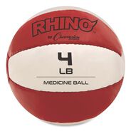 TOYS AND GAMES | Champion Sports MB4 4 lbs. Rhino Leather Medicine Ball - Red/White