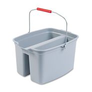STORAGE AND ORGANIZATION | Rubbermaid Commercial 18 in. x 14.5 in. x 10 in. 19 qt. Plastic Double Utility Pail - Gray