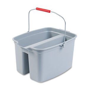 STORAGE ACCESSORIES | Rubbermaid Commercial 18 in. x 14.5 in. x 10 in. 19 qt. Plastic Double Utility Pail - Gray