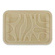 FOOD TRAYS CONTAINERS LIDS | World Centric 5.7 in. x 8.2 in. x 0.6 in. Paper Fiber Trays - Natural (500/Carton)