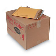 MAILING PACKING AND SHIPPING | Sealed Air Jiffy #4 Paper Padding Self-Adhesive Closure 9.5 in. x 14.5 in. Padded Mailer - Natural Kraft (100/Carton)
