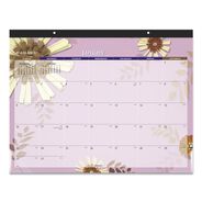 PAPER AND PRINTABLES | AT-A-GLANCE Paper Flowers 22 in. x 17 in. 12-Month (Jan to Dec) 2025 Floral Artwork Desk Pad - Multicolor