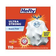 PRODUCTS | Hefty 23.75 in. x 24.88 in. 13 gal. Ultra Strong Drawstring Tall Kitchen Trash Bags - White (330/Carton)