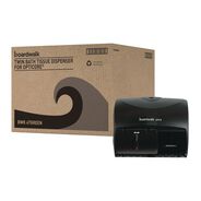 PAPER TOWELS AND NAPKINS | Boardwalk Boardwalk Xtra 11.13 in. x 7.38 in. x 8.88 in. 2-Roll Controlled Bath Tissue Dispenser - Translucent Black (1/Carton)