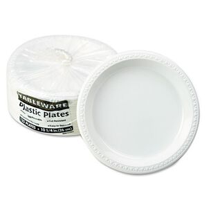 PRODUCTS | Tablemate 10.25 in. Diameter Plastic Dinnerware Plates - White (125/Pack)