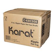 PRODUCTS | Karat 8 oz Ripple Hot Cups - Kraft/White (500/Carton)