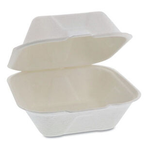 PRODUCTS | Pactiv Corp. EarthChoice 6 in. x 6 in. x 3 in. Compostable Fiber-Blend Hinged Lid Takeout Containers - Natural (500/Carton)