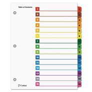 BINDERS AND BINDING SUPPLIES | Cardinal 11 x 8.5 OneStep Printable Table of Contents and 1 to 15 Dividers - White/Assorted Tabs (15/Set)