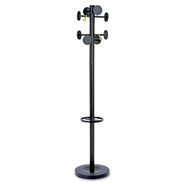 STORAGE AND ORGANIZATION | Alba 15w x 15d x 69.3h Stan3 8-Knob Steel Coat Rack - Black