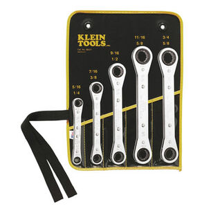 BOX WRENCHES | Klein Tools 5-Piece 10 Sizes SAE Ratcheting Box Wrench Set
