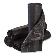 FACILITY MAINTENANCE SUPPLIES | Inteplast Group S404812K 45 gal. 12 microns 40 in. x 48 in. High-Density Interleaved Commercial Can Liners - Black (25 Bags/Roll, 10 Rolls/Carton)