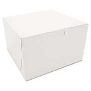 TABLETOP AND SERVEWARE | SCT 8 in. x 8 in. x 5 in. One-Piece Non-Window Paper Bakery Boxes - White (100/Carton)