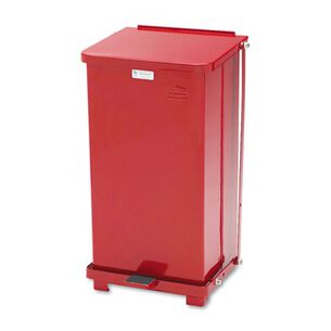 PRODUCTS | Rubbermaid Commercial 6.5 Gallon Steel Defenders Heavy-Duty Steel Step Can - Red