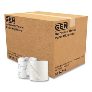  | GEN 1-Ply Septic Safe Individually Wrapped Rolls Standard Bath Tissue - White (1000 Sheets/Roll, 96 Wrapped Rolls/Carton)