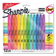 HIGHLIGHTERS | Sharpie Chisel Tip Pocket Style Highlighters - Assorted Ink Colors/Assorted Barrel Colors (12/Pack)