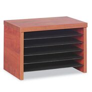 DESK ACCESSORIES AND OFFICE ORGANIZERS | Alera ALEVA316012MC Valencia Series 15.75 in. x 9.88 in. x 10.88 in. Under Counter Organizer Shelf - Cherry