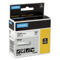 Labels | DYMO 18444 0.5 in. x 18 ft. Rhino Permanent Vinyl Industrial Label Tape - White/Black Print image number 0
