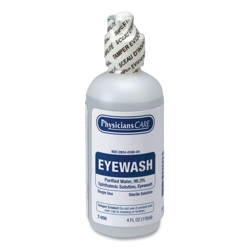 First Aid | PhysiciansCare by First Aid Only 7-006 4 oz. Bottle First Aid Refill Components Disposable Eye Wash image number 0