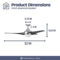 Ceiling Fans | Prominence Home 51872-45 52 in. Remote Control Contemporary Indoor LED Ceiling Fan with Light - Satin Nickel image number 2